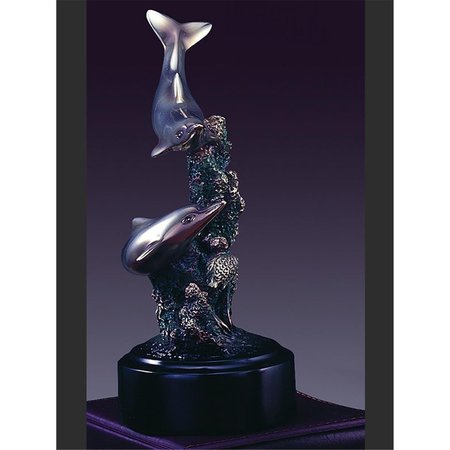 DWELLINGDESIGNS 2 Dolphin Sculpture - 4.5 x 7 in. DW1834195